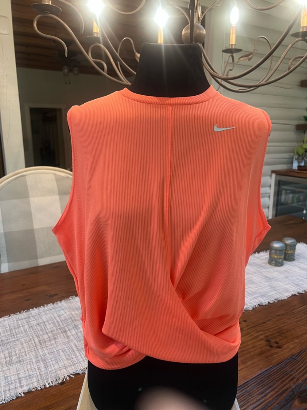 Nike Coral Ribbed Twist-Back Tank